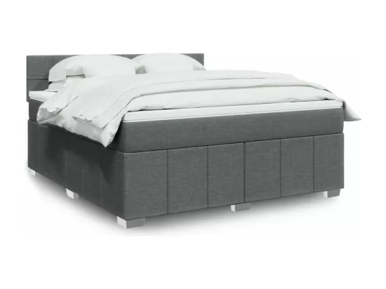 Sommier à lattes de lit avec matelas Gris foncé 180x200cm Tissu