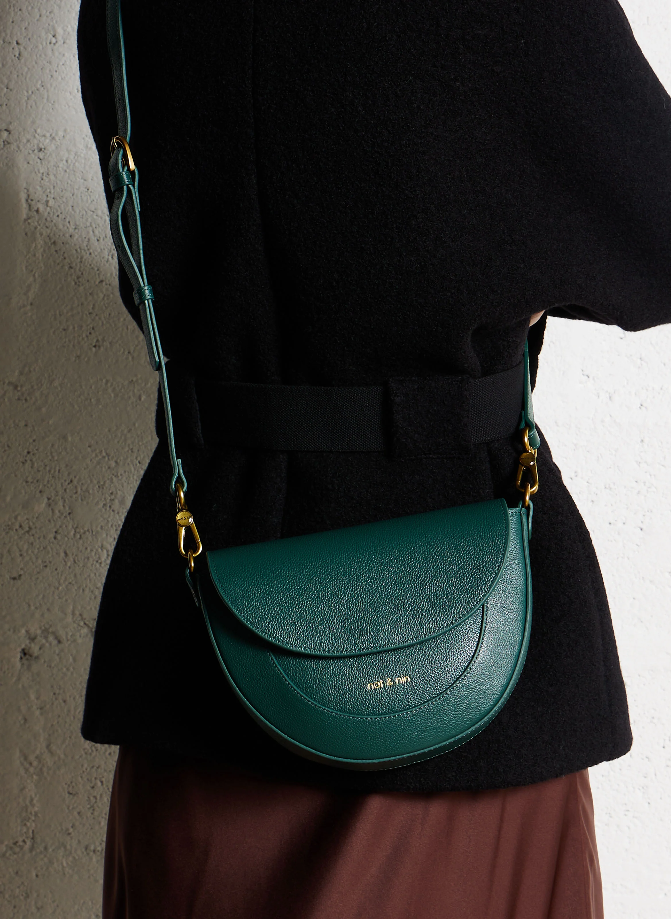 BORA GRAINE - Besace en cuir | Vert