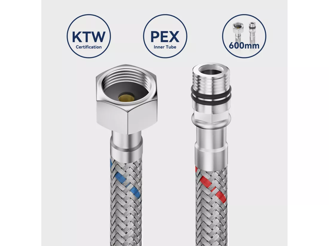 Mitigeur de Cuisine Douchette Extractible,AURALUM MAX,avec 2 Fonctions Robinet de Cuisine Rotatif à 360°,Acier Inoxydable,Eau Froide et Chaude,Chromé