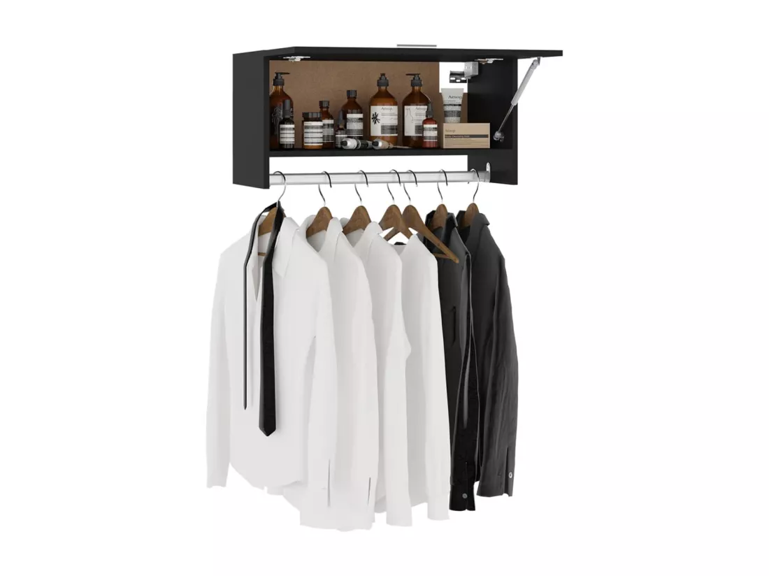 Garde-robe noir 70x32,5x35 cm bois d'ingénierie