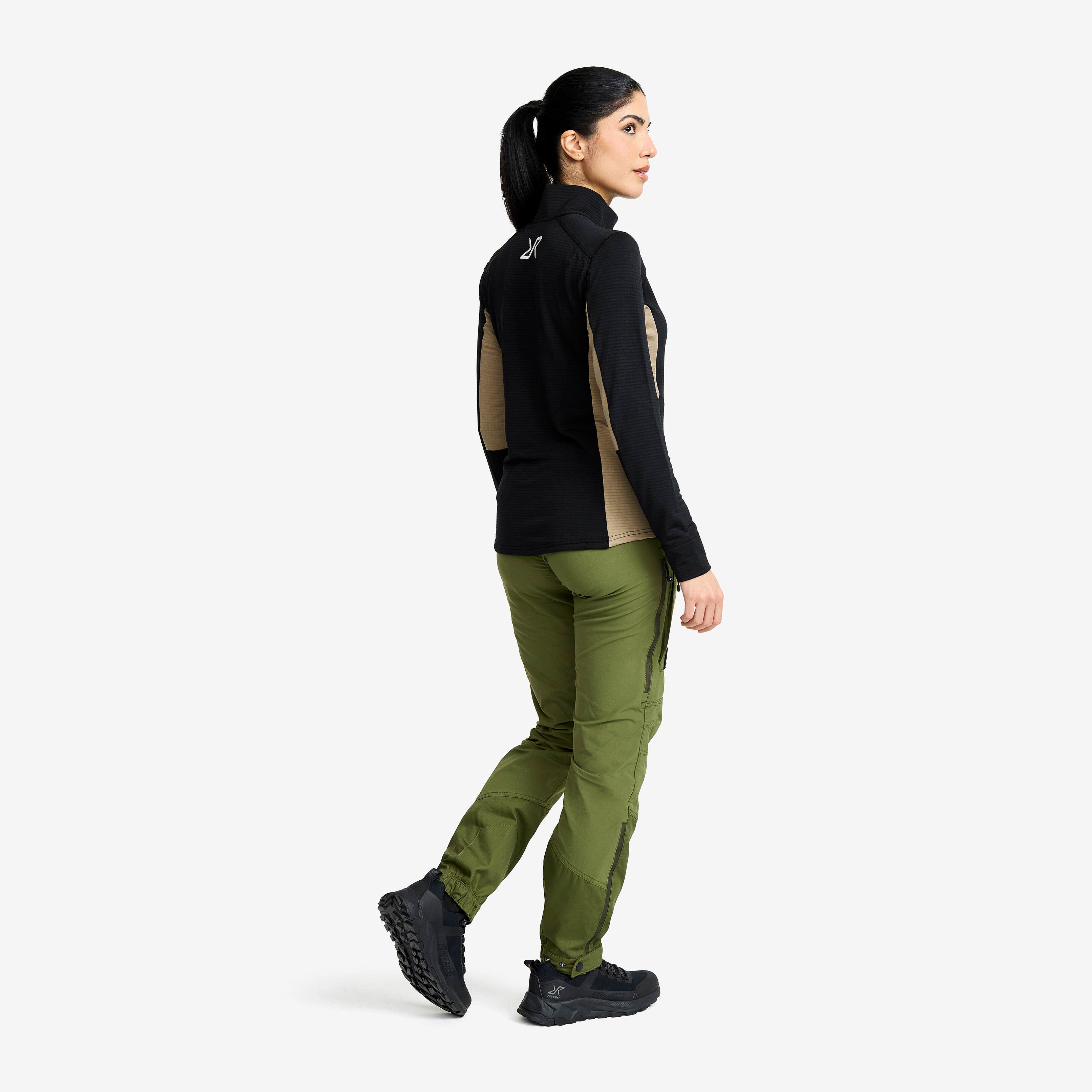 Waffle Full-zip Fleece  Dame Black