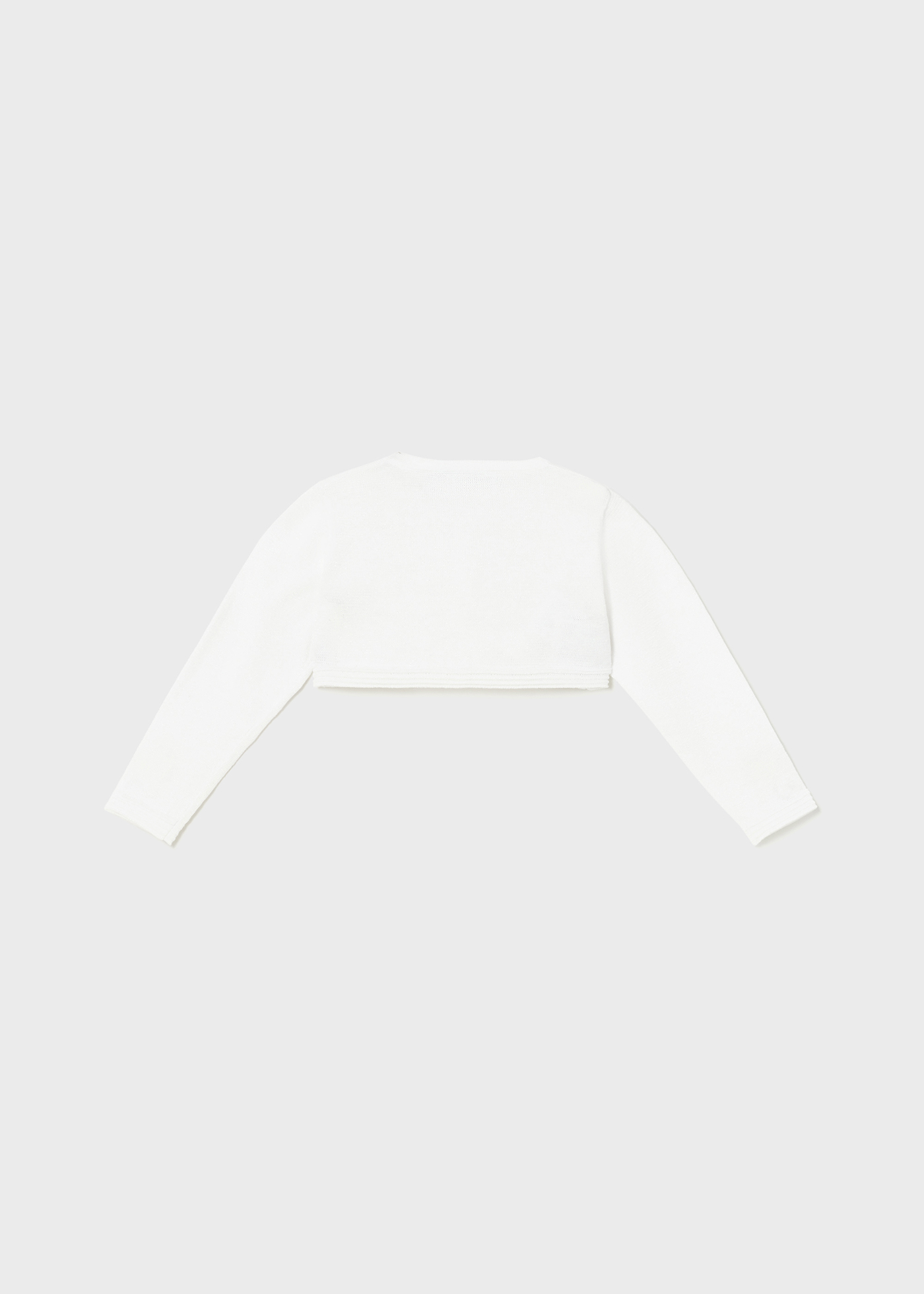 Casaquinho estilo bolero para bebê com fio metálico