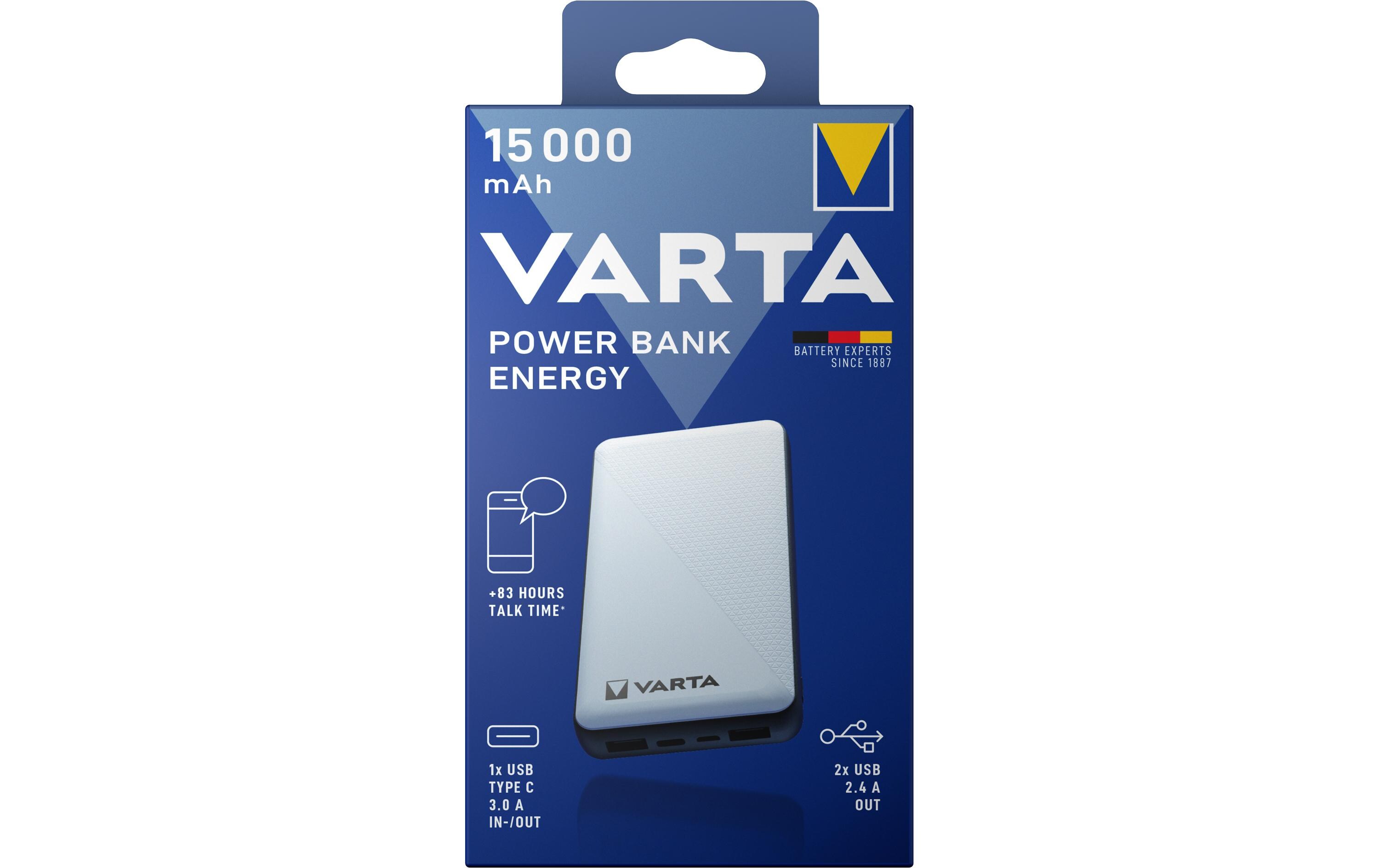 Powerbank Energy 15000 mAhDer Begleiter für den extra Schub an Energie mit drei Anschlüssen