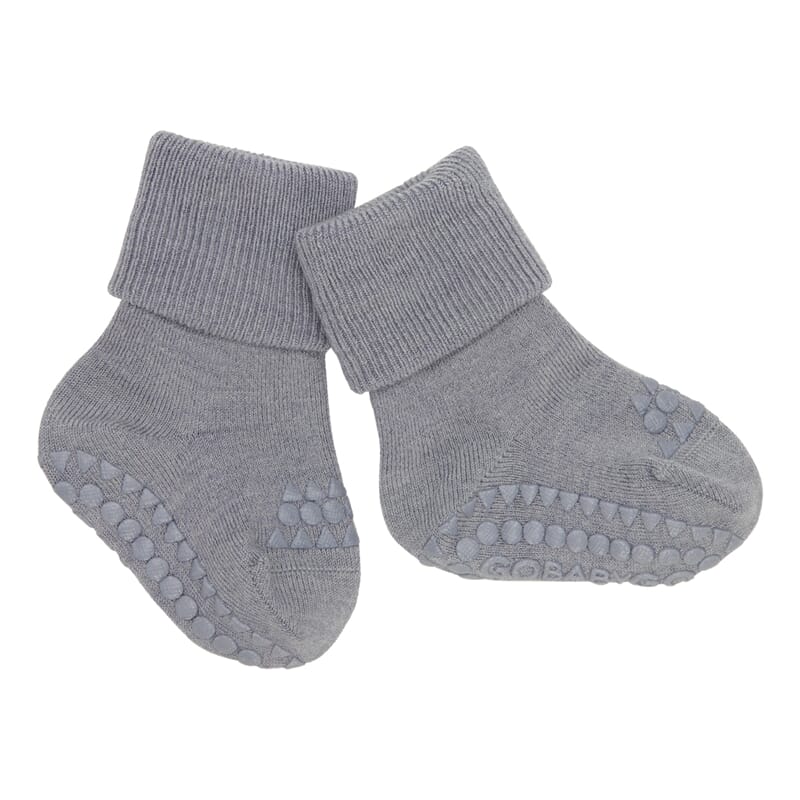 Non Slip Socks Wool Grey Melange - GoBabyGo - Rumpetroll