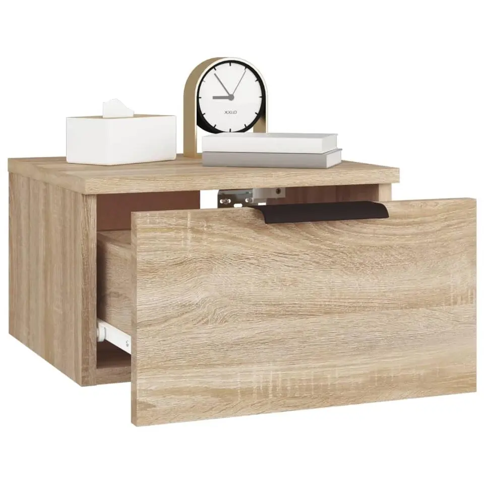 vidaXL - Wandnachtkastje - Bruin - Bewerkt hout