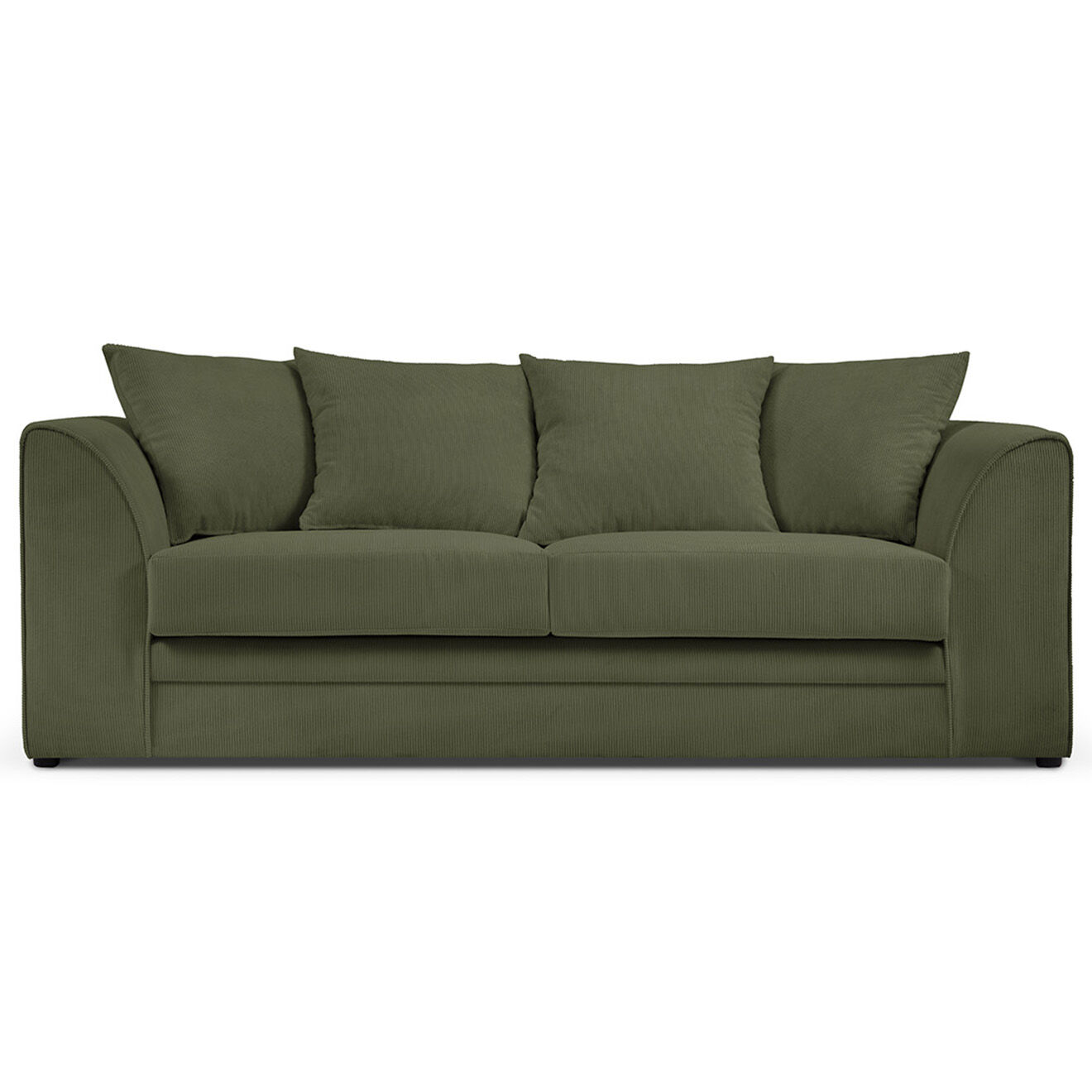 Mazzini Sofas Canapé Quince Velours côtelé 3 Places vert - 182x92x80 cm