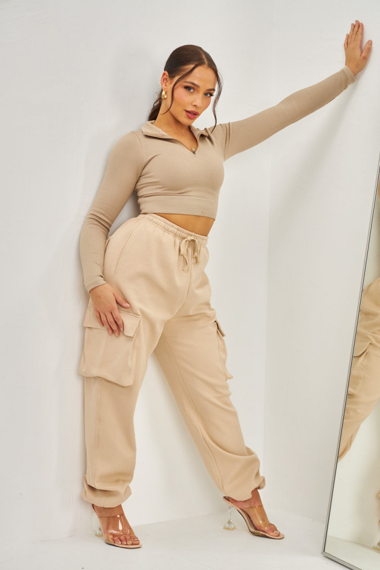 Pantalon de jogging cargo beige