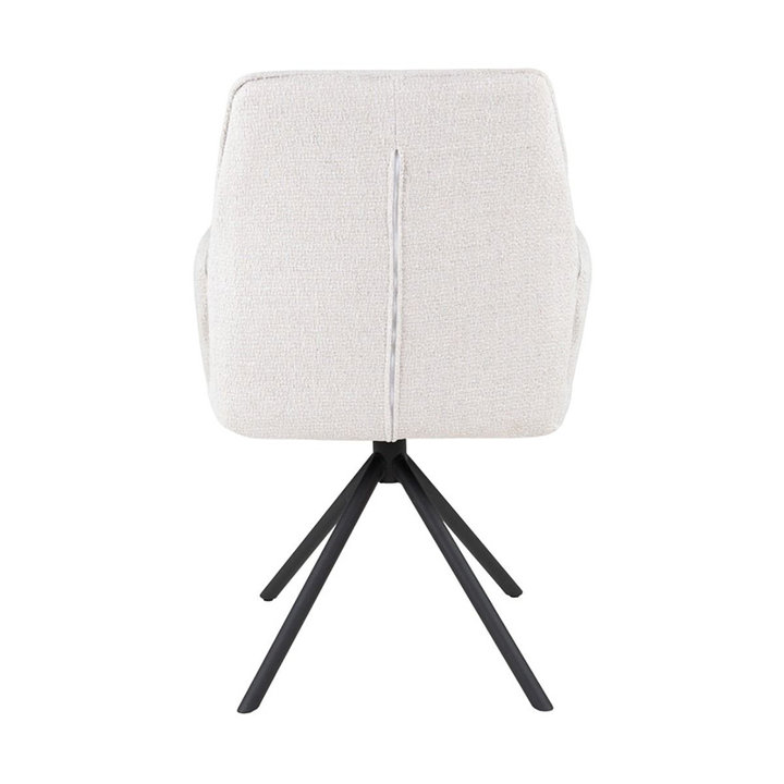 Eetkamerstoel - Lex Wit | zwart frame | luxueuze uitstraling