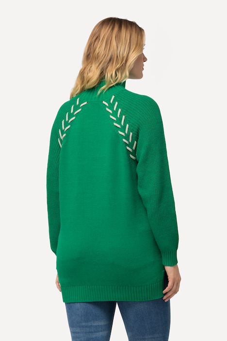 Pullover, Schmuckbänder, Stehkragen, Langarm
