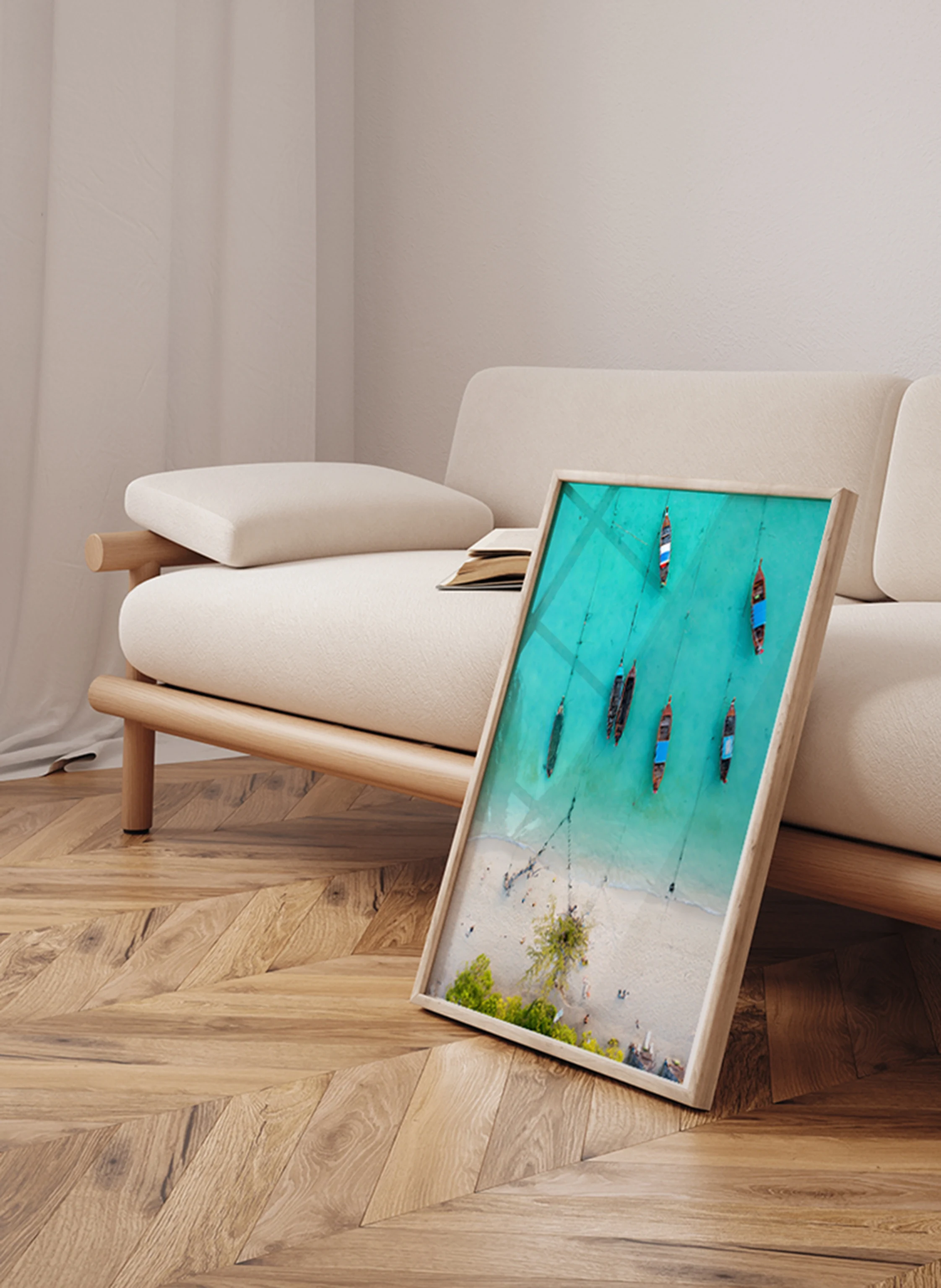 ANY IMAGE Wandbild STRAND & INSEL mit Rahmen