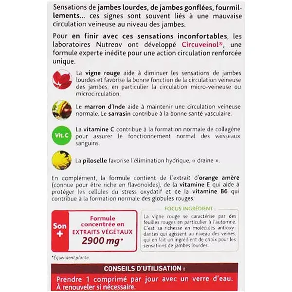 Nutreov Physcience Circuveinol Circulação Venosa 30 comprimidos