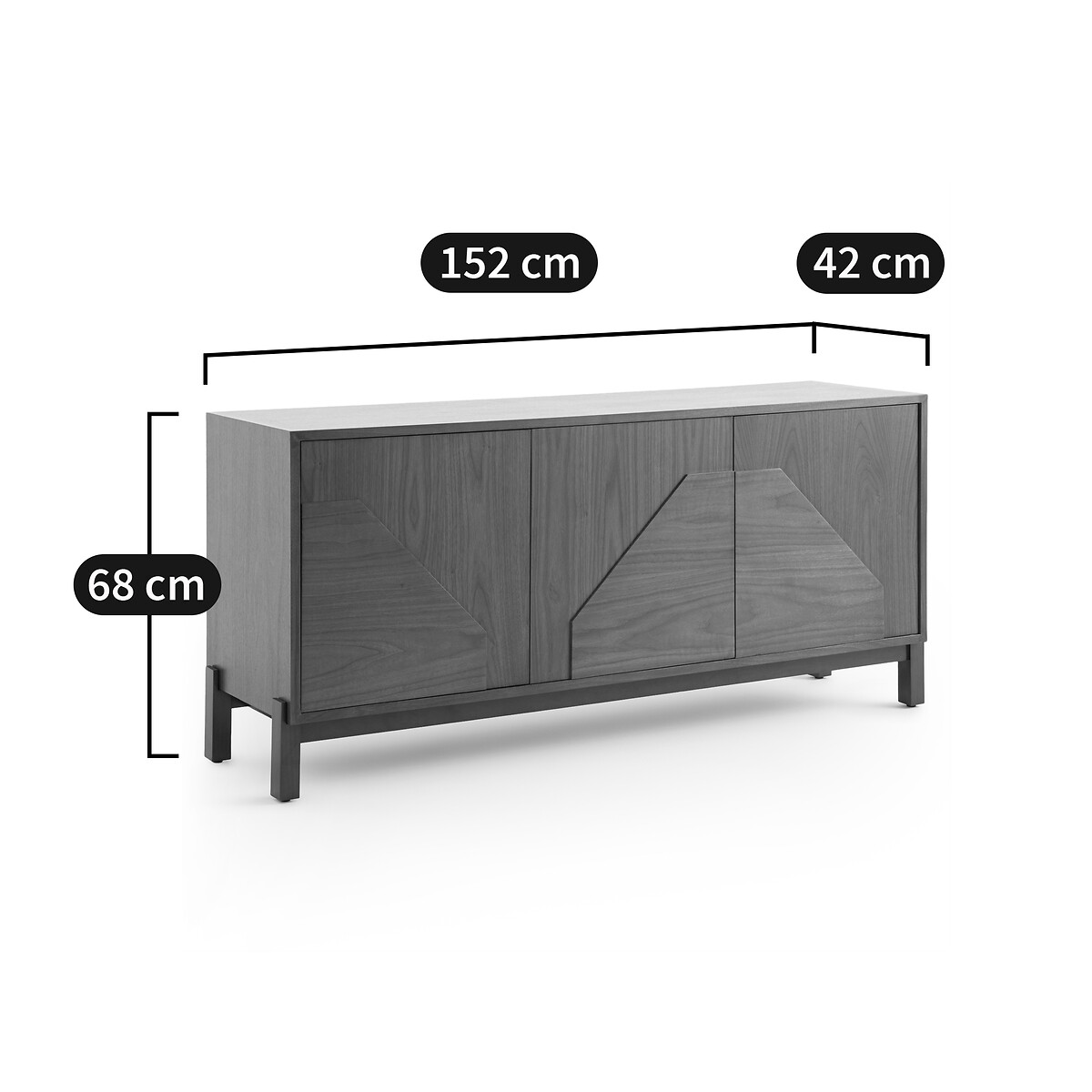 LA REDOUTE INTERIEURS<br>Aparador Meol de 3 portas