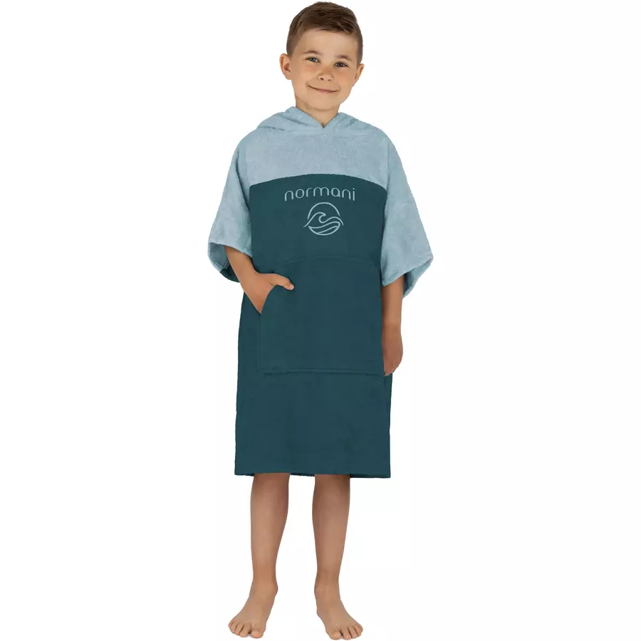 normani Kinder Badeponcho 6-9 Jahre Puwai Petrol