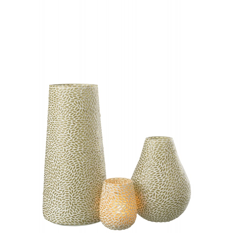 Vase avec mosaïques en verre multicouleur 16x16x36 cm