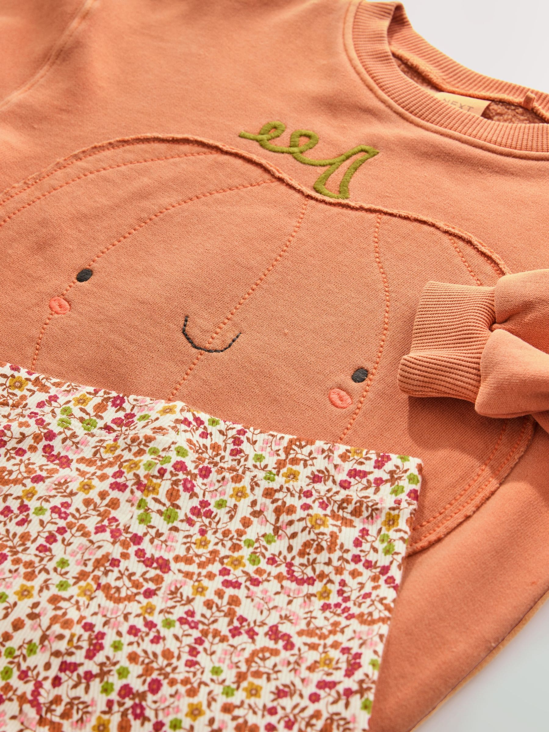 Oranje halloweenpompoen - Set met sweatshirt en legging (3 mnd-7 jr)