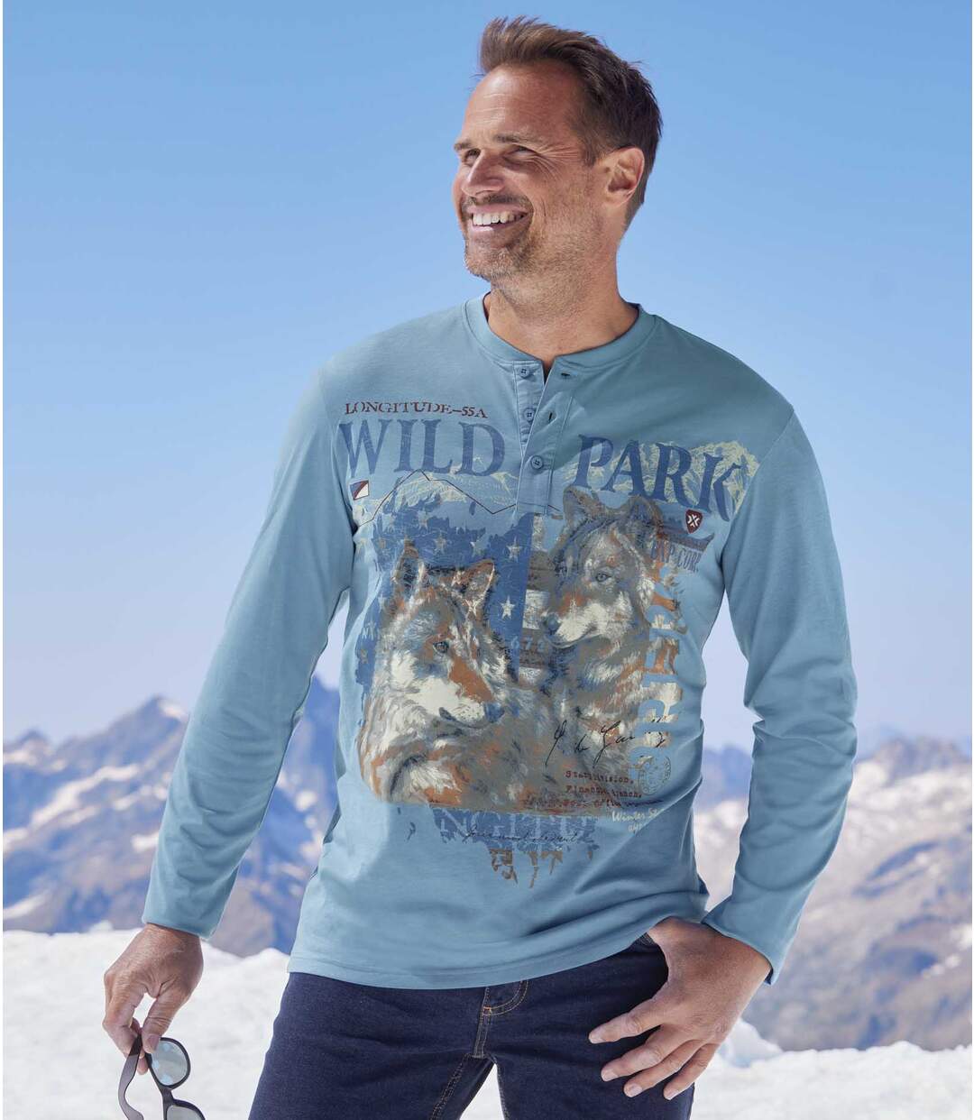 Lot de 2 Tee-Shirts Col Tunisien Wild Park