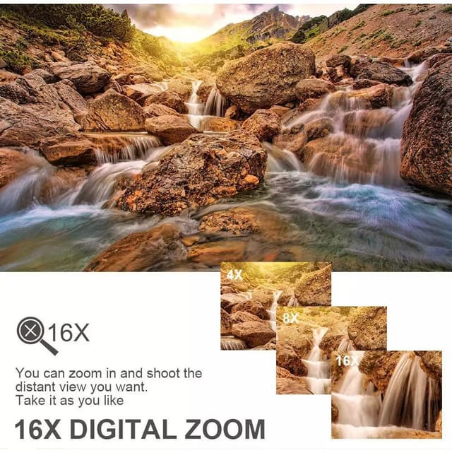 Videokamera 4K/48MP/16x Zoom/IR nattesyn/fjernbetjening/32GB kort