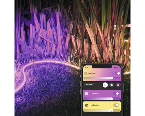 Philips hue LED strip lightstrip voor buiten IP67 RGBW 37,5W 1600 lm L 5 m - compatibel met alle SMART HOME van hornbach