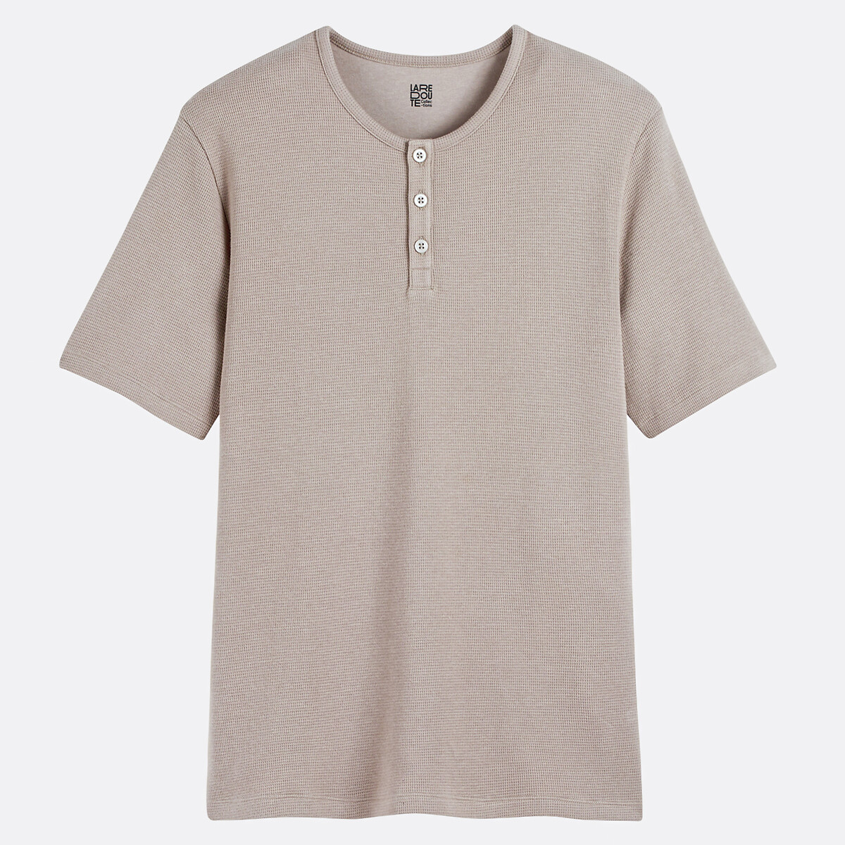 COLEÇÃO LA REDOUTE<br>Camiseta com gola túnica e mangas curtas