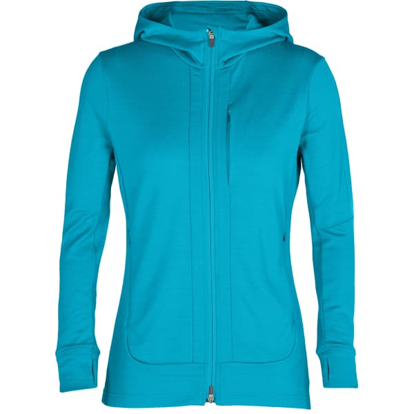 Veste polaire randonnée ICEBREAKER W QUANTUM III LS ZIP HOODIE ARTIC TEAL