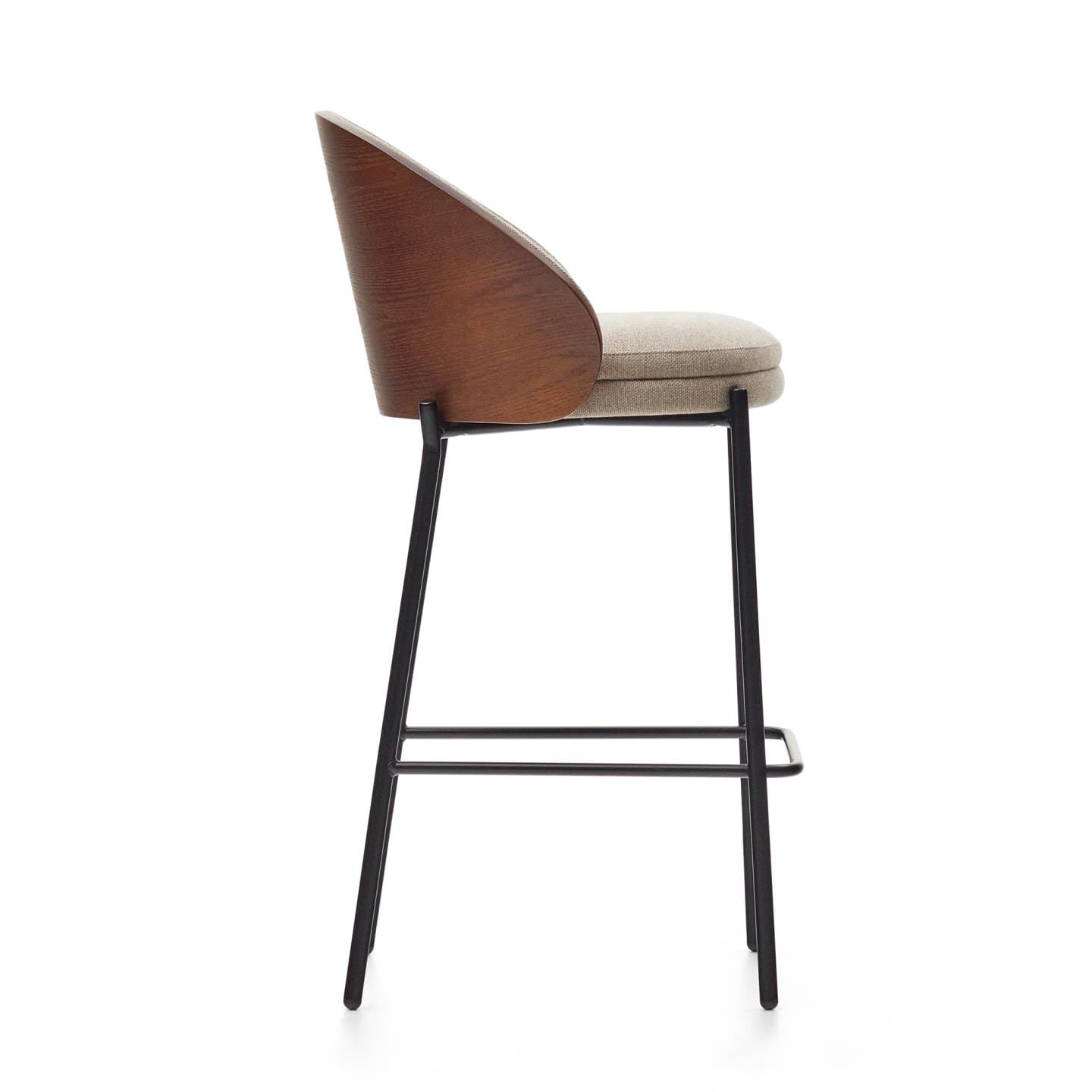 Kave Home Barhocker EAMY Chenille braun/schwarz
