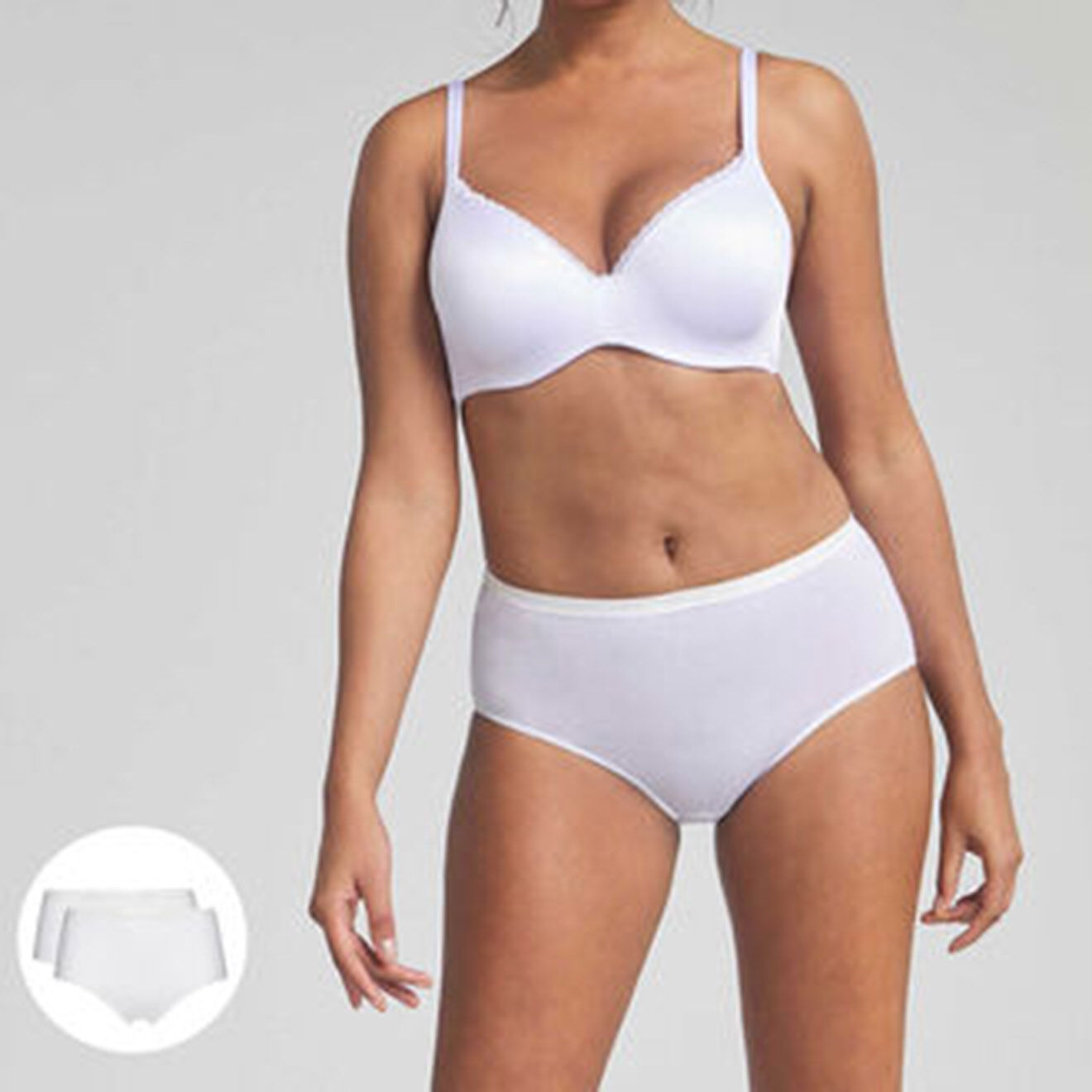 Playtex 2 Culottes en Coton Bio blanches