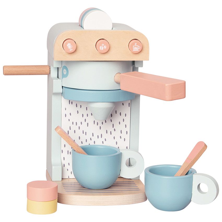 Cafetière avec 2 tasses en bois - Crazy colors 2.0 - Ecru