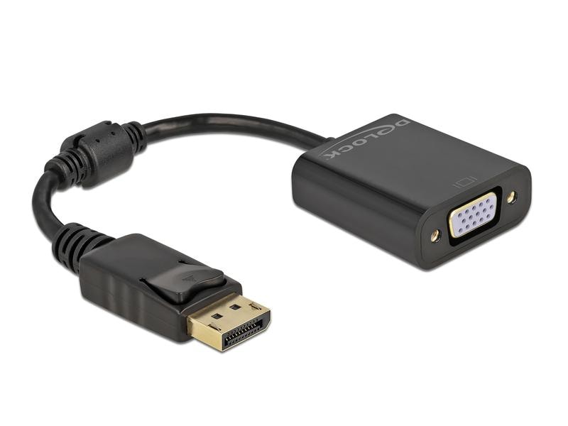 Delock Adapter DisplayPort - VGA Adapter DisplayPort 1.2 Stecker zu VGA Buchse Passiv schwarz