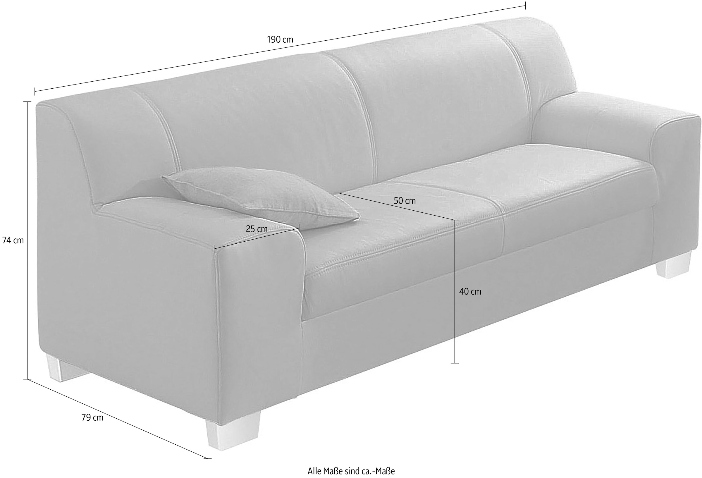 DOMO collection 3-Sitzer »Amando zeitlos und modern, komfortabel,« in vielen Bezugsvarianten, auch in Leder