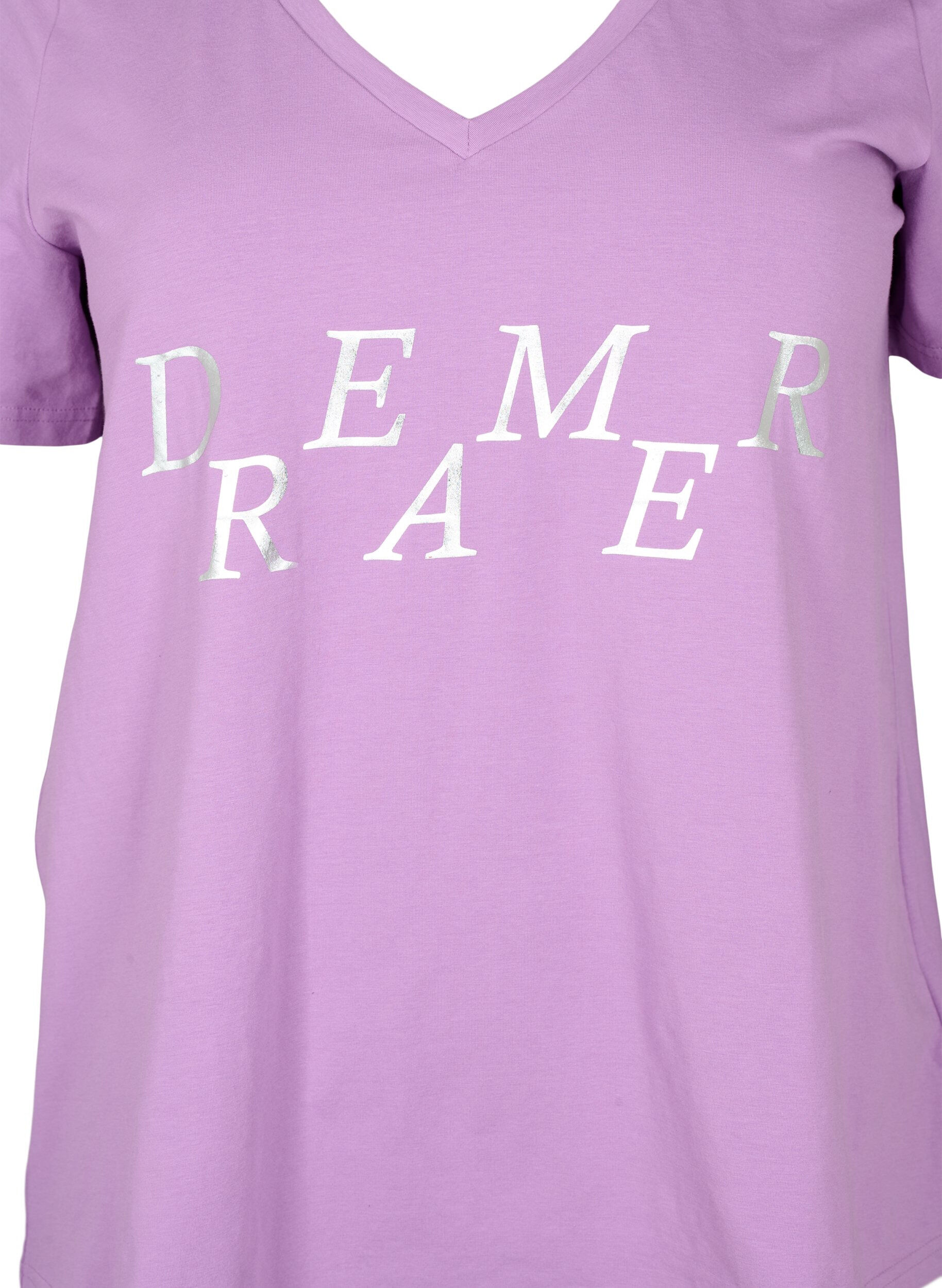 Bomulds nat t-shirt med tekstprint