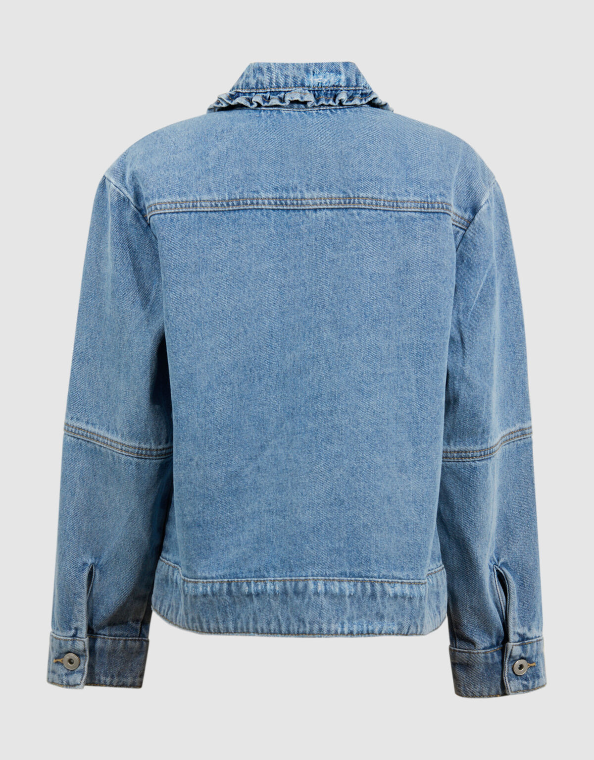Sporty Denim Jack Blauw