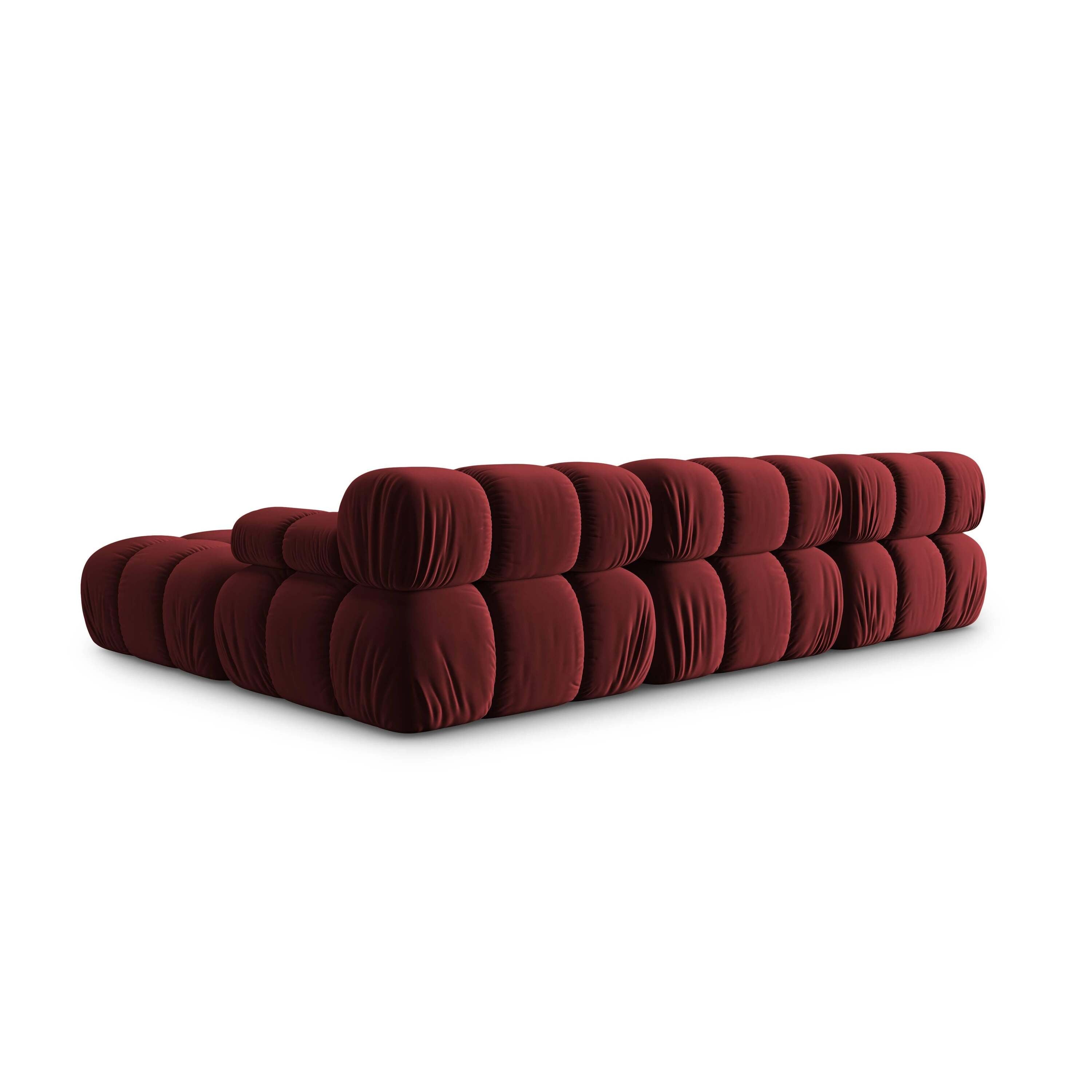 Milo Casa Tropea Modulaire Modulaire 3-zitsbank met Hocker - Bordeauxrood