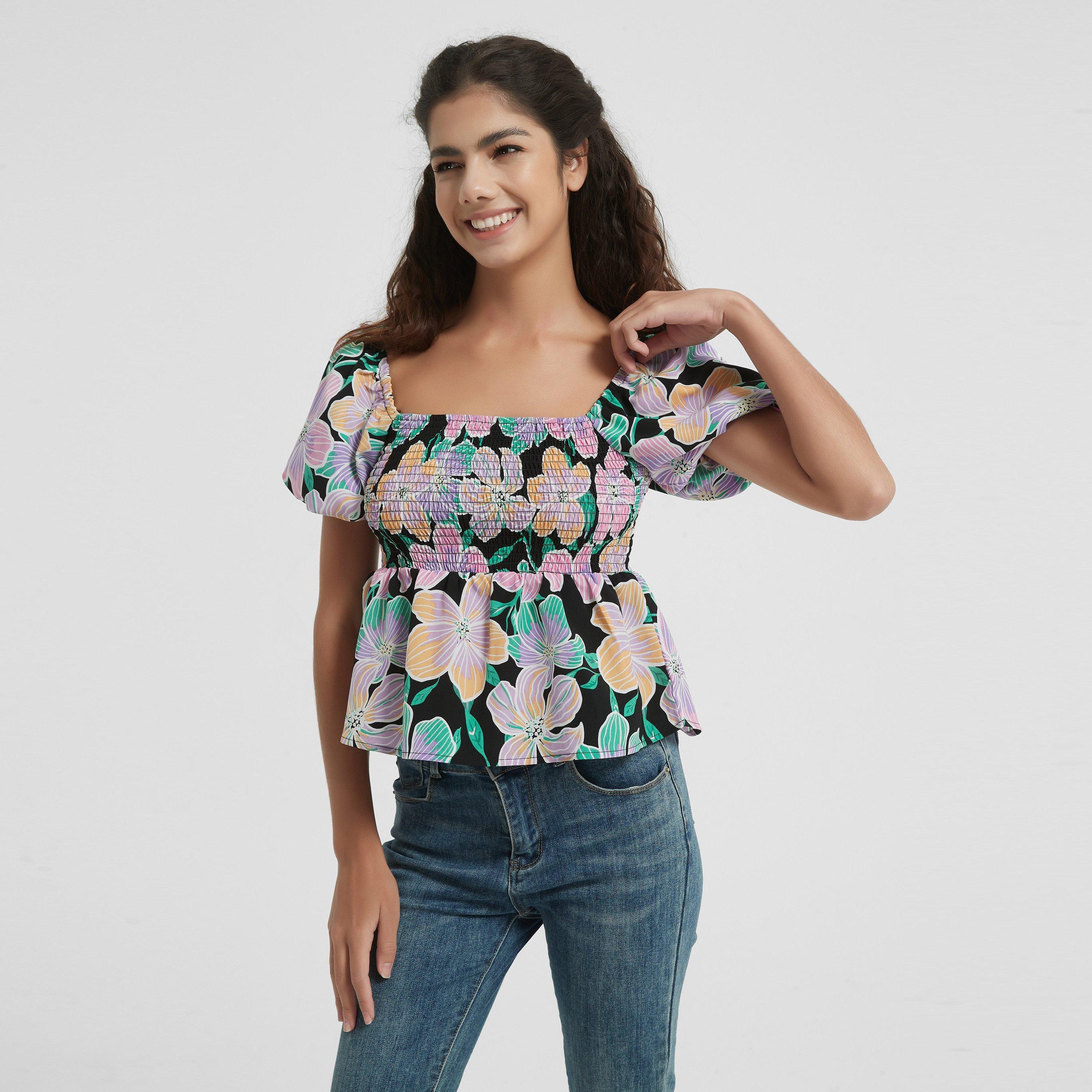 Be You Puff Sleeve Peplum Top