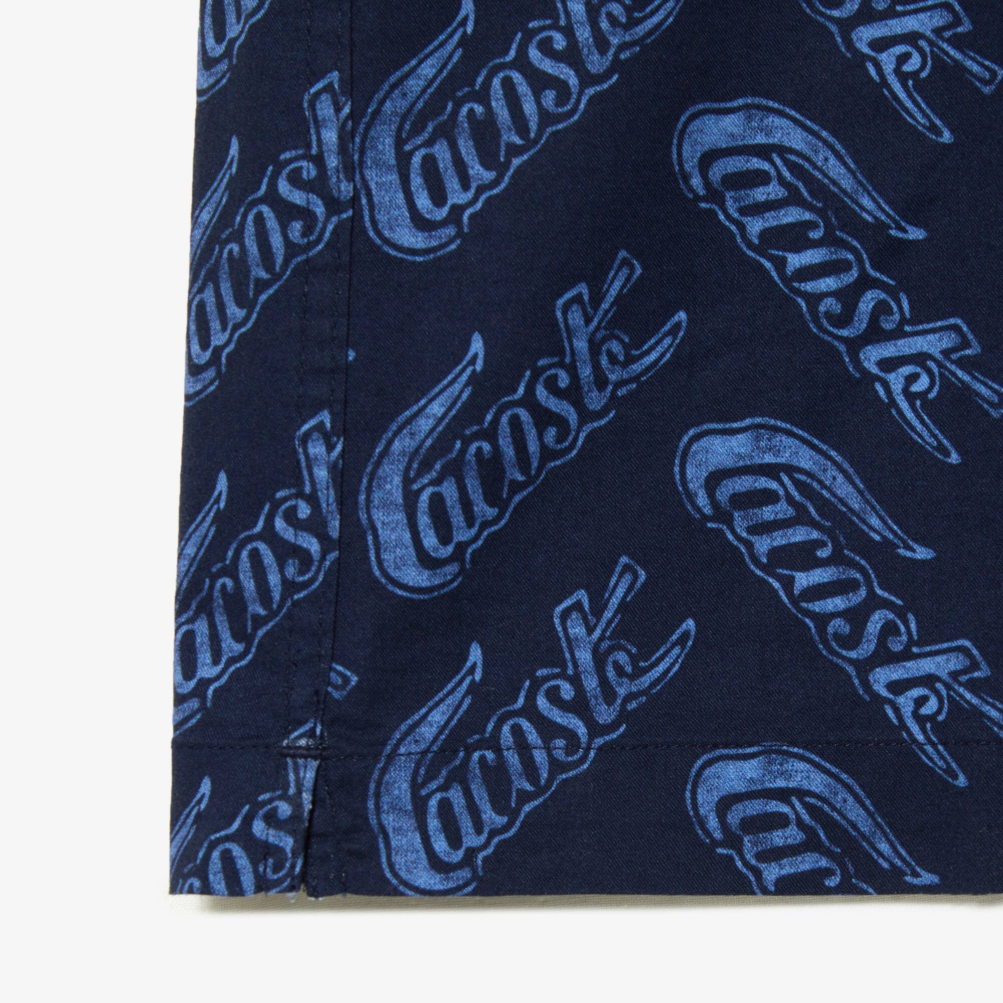 Chemise à manches courtes homme Lacoste avec imprimé vintage Manches Courtes - Bleu - Lacoste - Homme