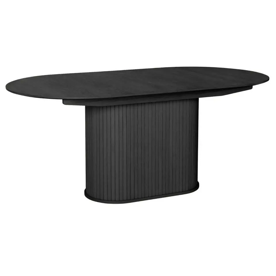 Nordic Home - Amie uitschuifbare eettafel 95x180-230 cm ovaal - zwart