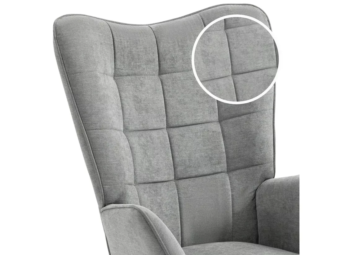 Fauteuil chaise de loisirs chaise de canapé style scandinave en tissu gris