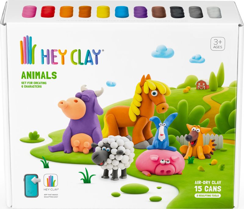 Hey Clay - Dieren Set - 15 Delen - Klei - Creatief Knutselen