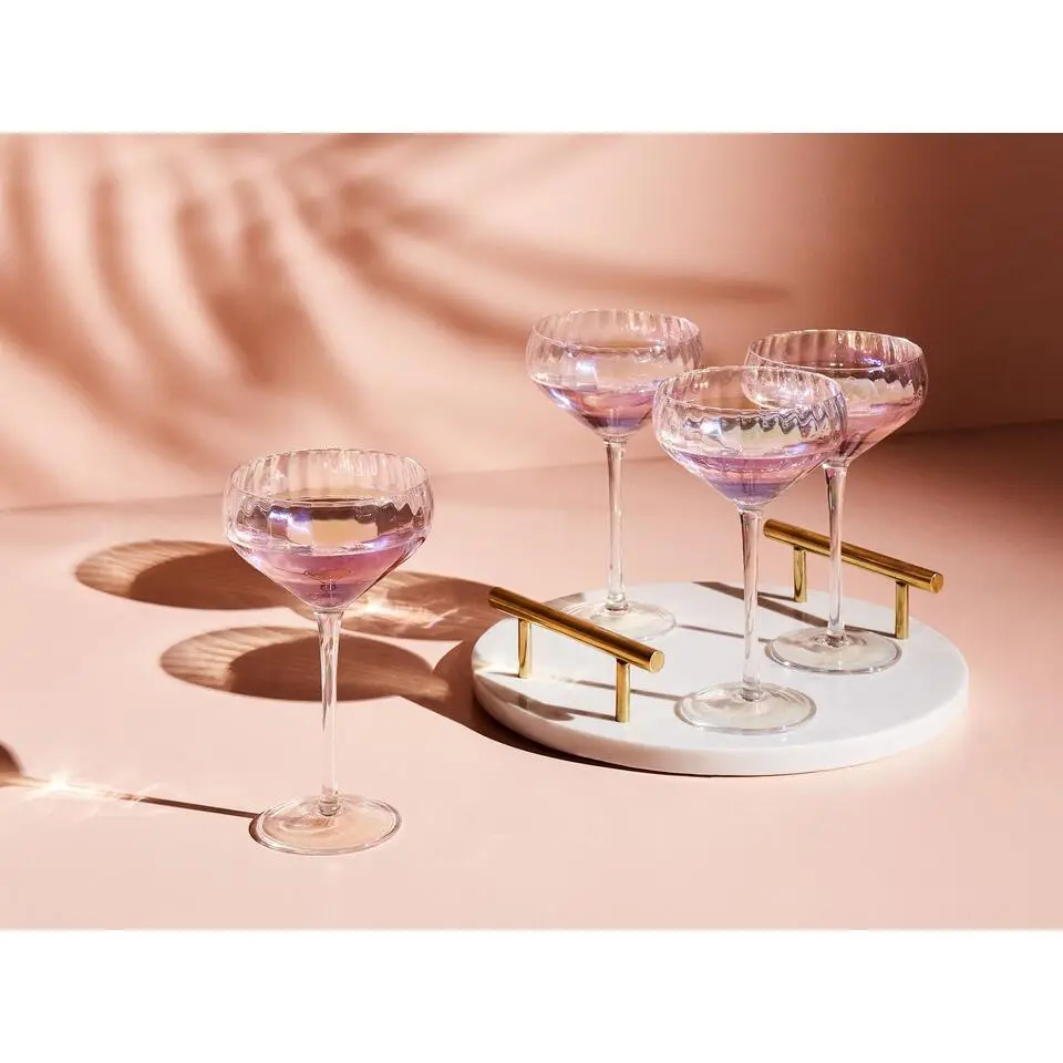 MORGANITE - Champagneglas set van 4 - Transparant - Glas