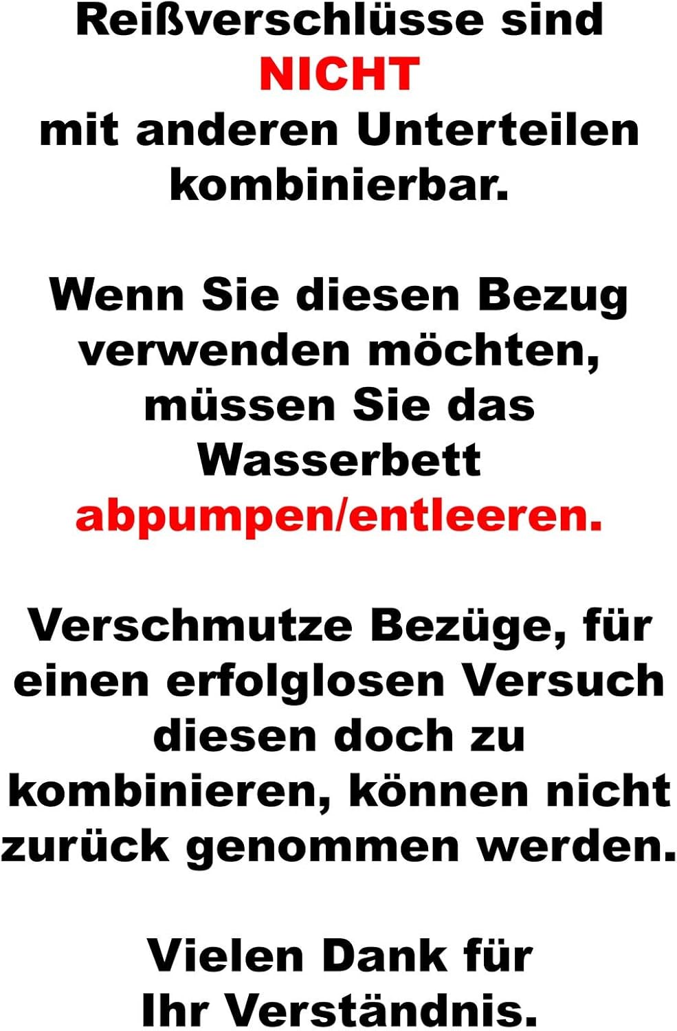 Frottee Wasserbettbezug Auflage Bezug Baumwolle für Wasserbett Rundumbezug (180 x 200 cm)
