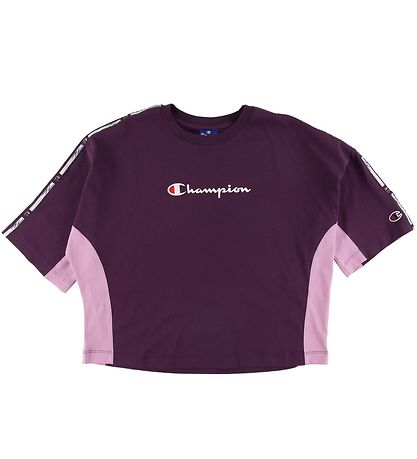 Champion Fashion T-Shirt - Crop - Lila m. Logo