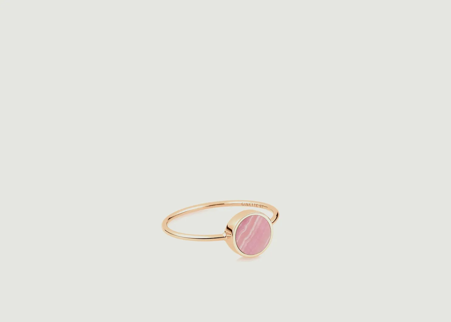 Bague Mini Ever disc rhodocrosite Ginette NY