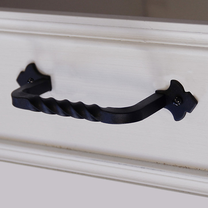 Poignée de meuble nœud Gwareg acier noir l.145mm x H. 27mm entraxe 120mm
