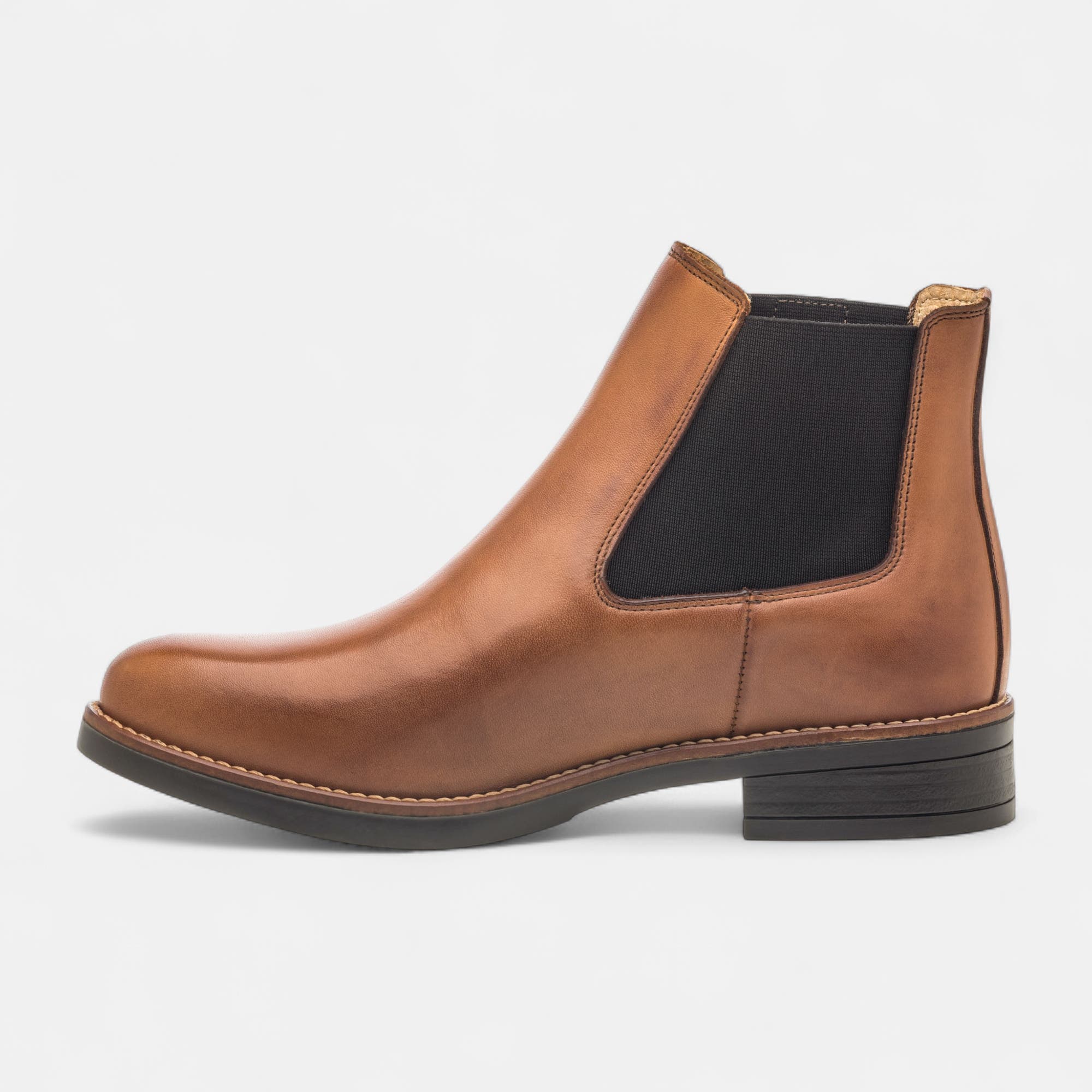 Boots chelsea Femme en cuir cognac