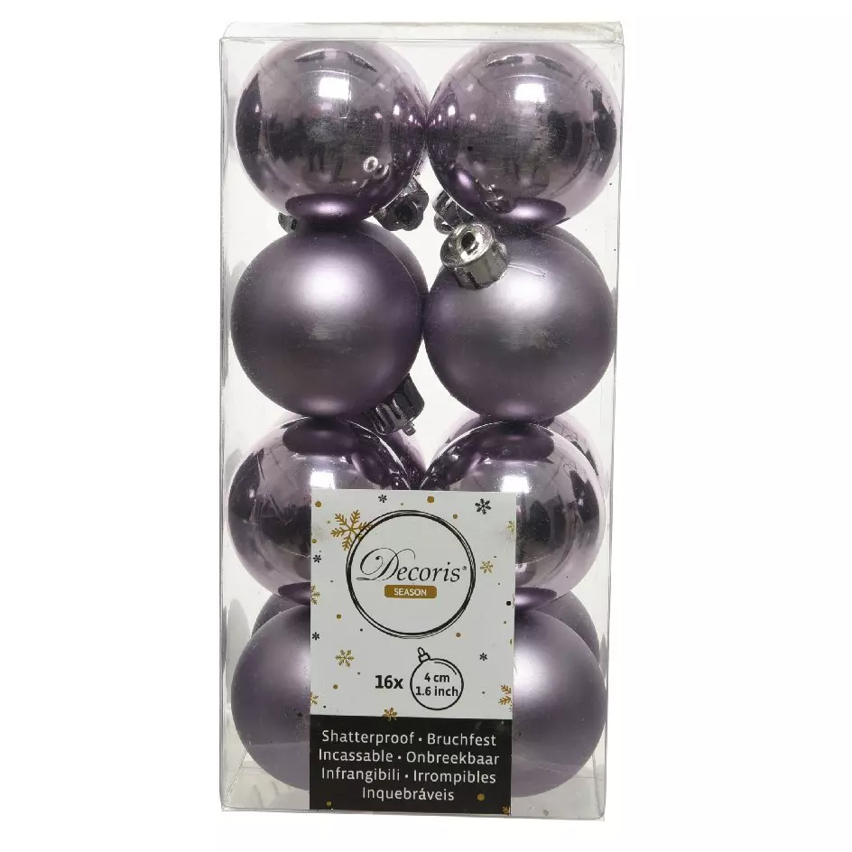 Lot de 16 boules de Noël (D40 mm) Alpine Lilas