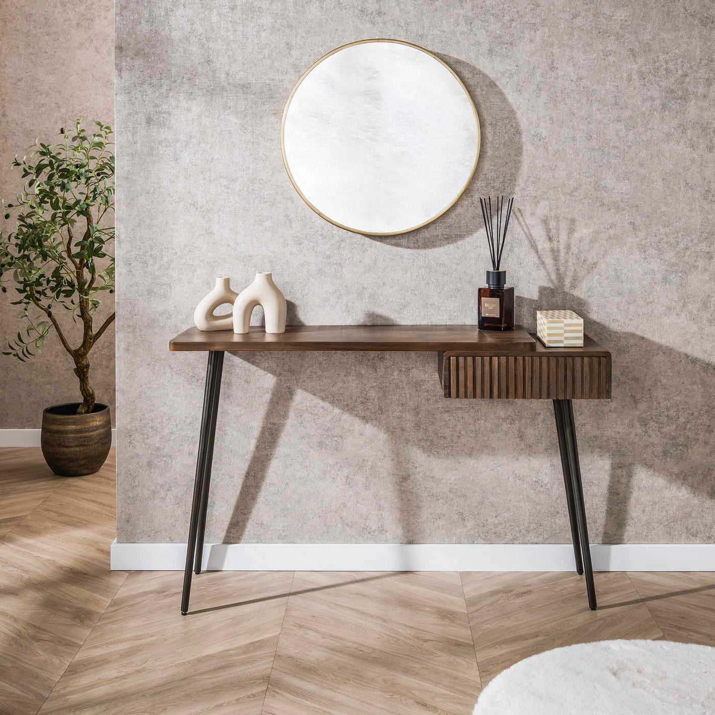 Giga Meubel - Kaptafel Bruin Acaciahout - 120x35x76cm - Carve