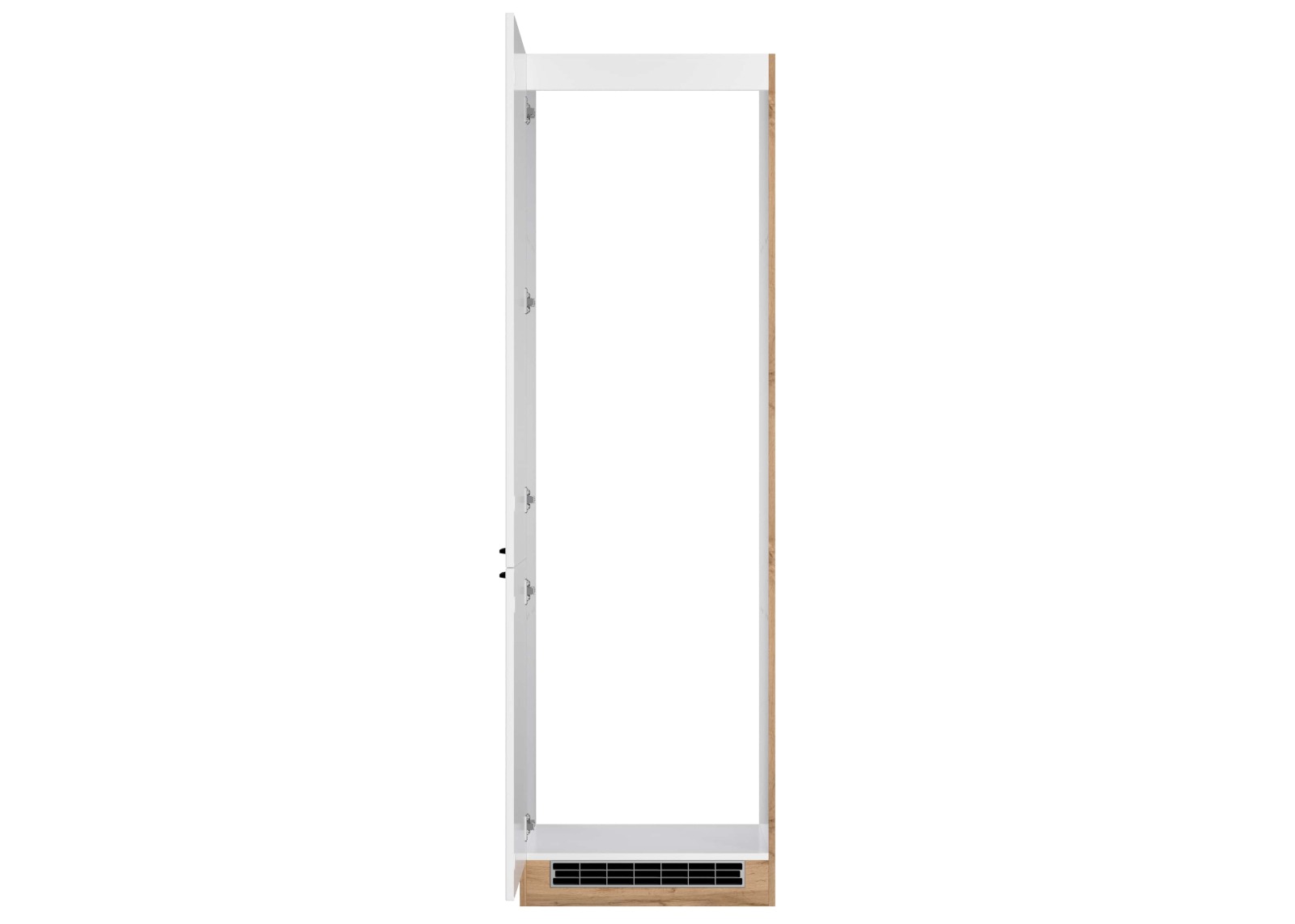 Kühl-/Gefrierschrank-Umbau MERAN - weiß - Wotaneiche - 60 cm