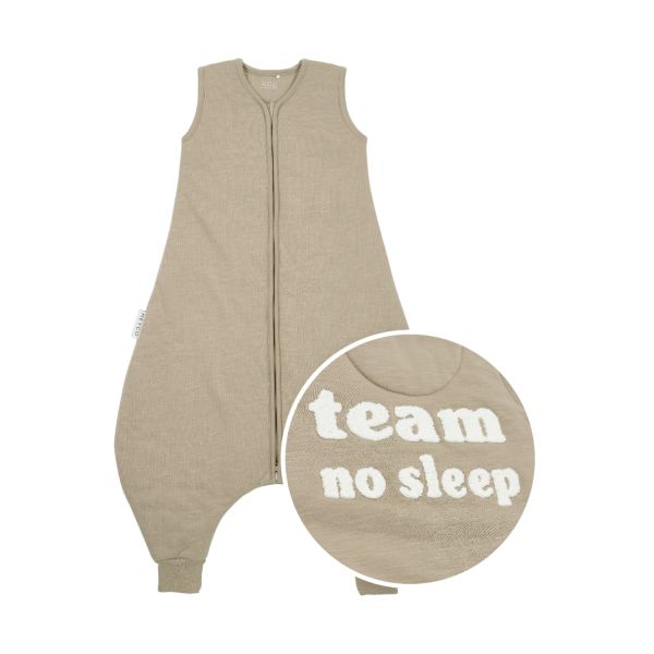 Meyco Slub Team No Sleep Jumper Slaapzak - 80 cm - Taupe / Off White