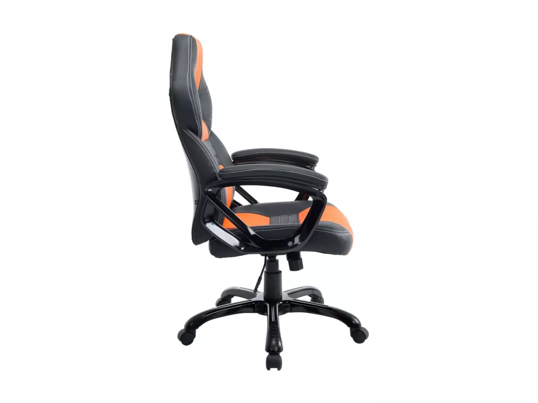 Chaise de bureau - Similicuir & Plastique - Noir / Orange - XL Pedro