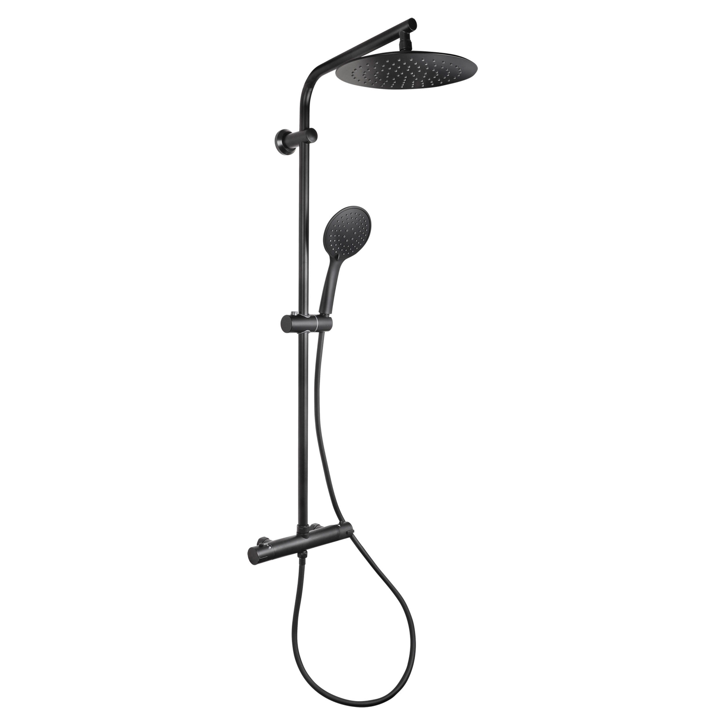 Differnz Thermoline opbouw regendouche 25cm mat zwart