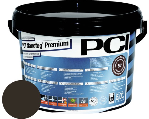 PCI Nanofug® Premium variabele flexibele voegmortel voor alle tegels en natuursteen, donkerbruin, 5 kg